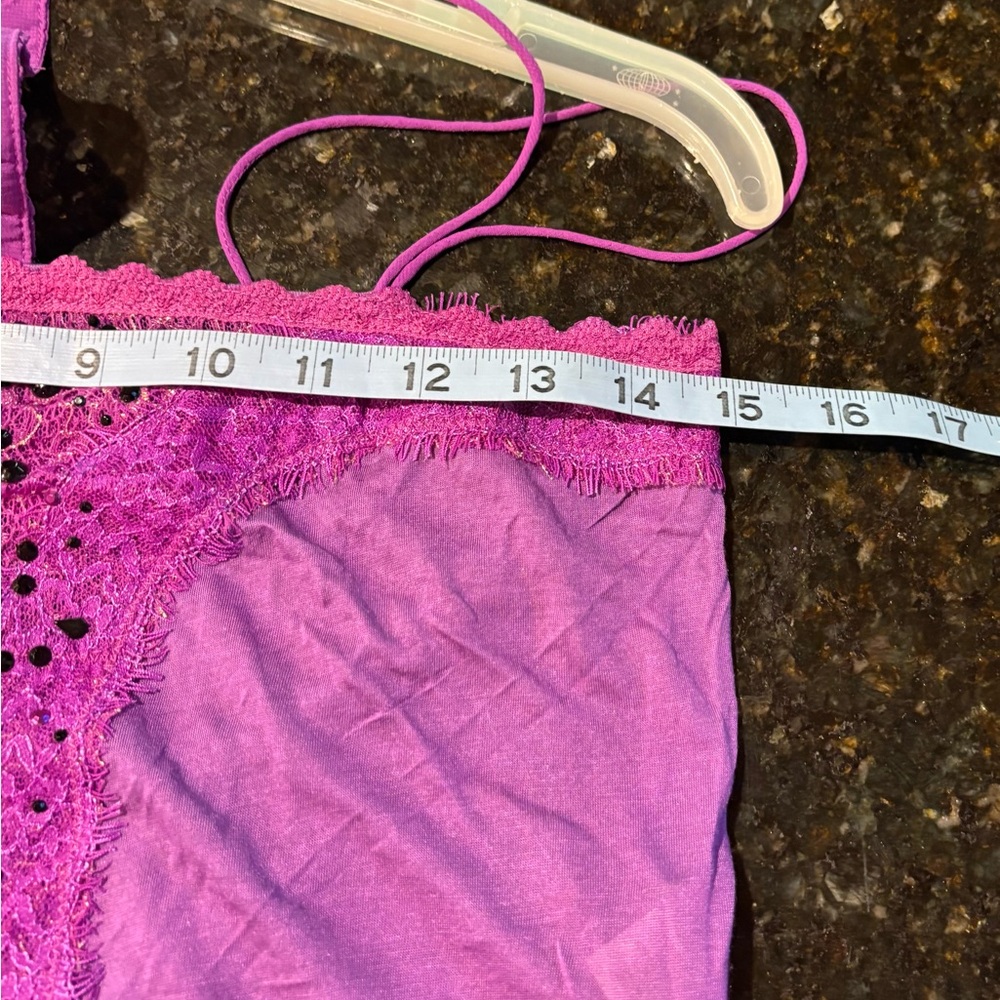 ⭐️Free People Rhinestone Whimsy Strappy Lace Camisole in Violet XS⭐️NWT RARE - Picture 9 of 10